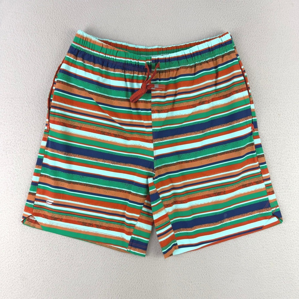 Fabletics The One Short Mens Medium Multi Striped Athletic Gym Workout 7" Inseam
